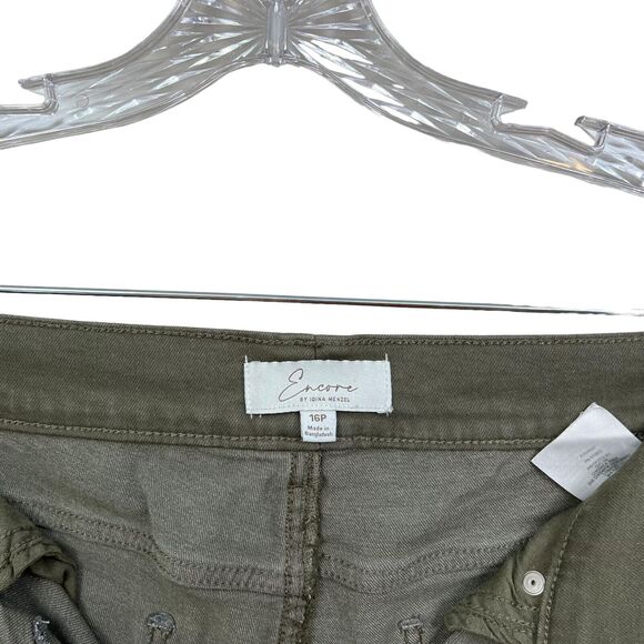 Encore by Idina Menzel Womens Capri Jeans Stretch Flat Front Hi Rise Green 16p - Picture 4 of 7